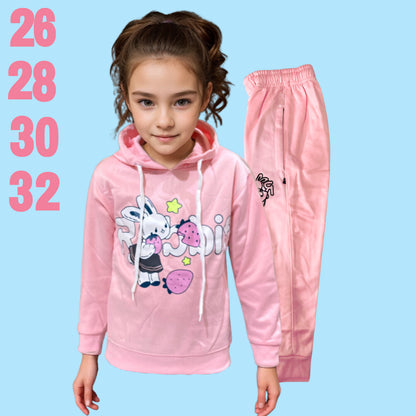 Kids Girls Winter fine fleece Sports Casual Track suits Baby Girls Outdoor Fashion Tracksuit