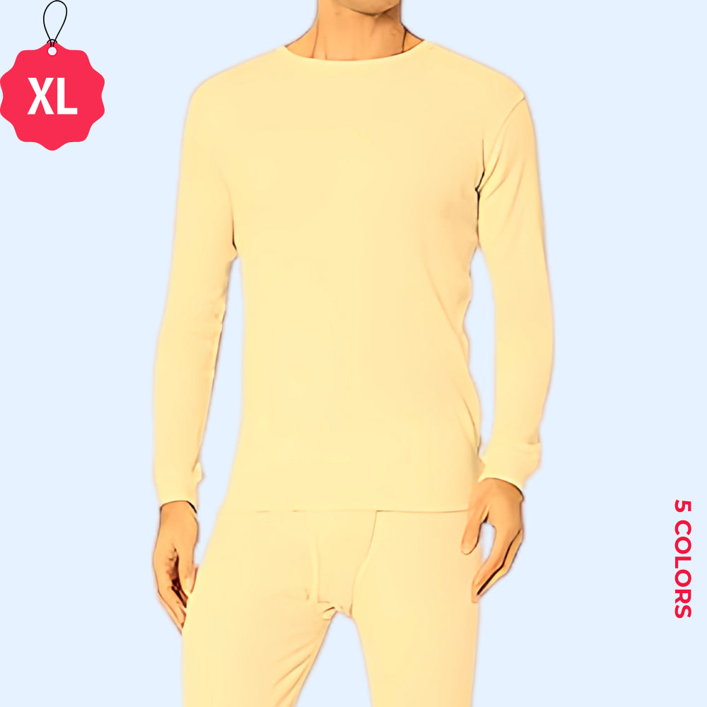 Warm Winter Men Thermal Fine Cotton Fleece Adult Long Sleeve Heated Thermal for Men Top And Bottom Set